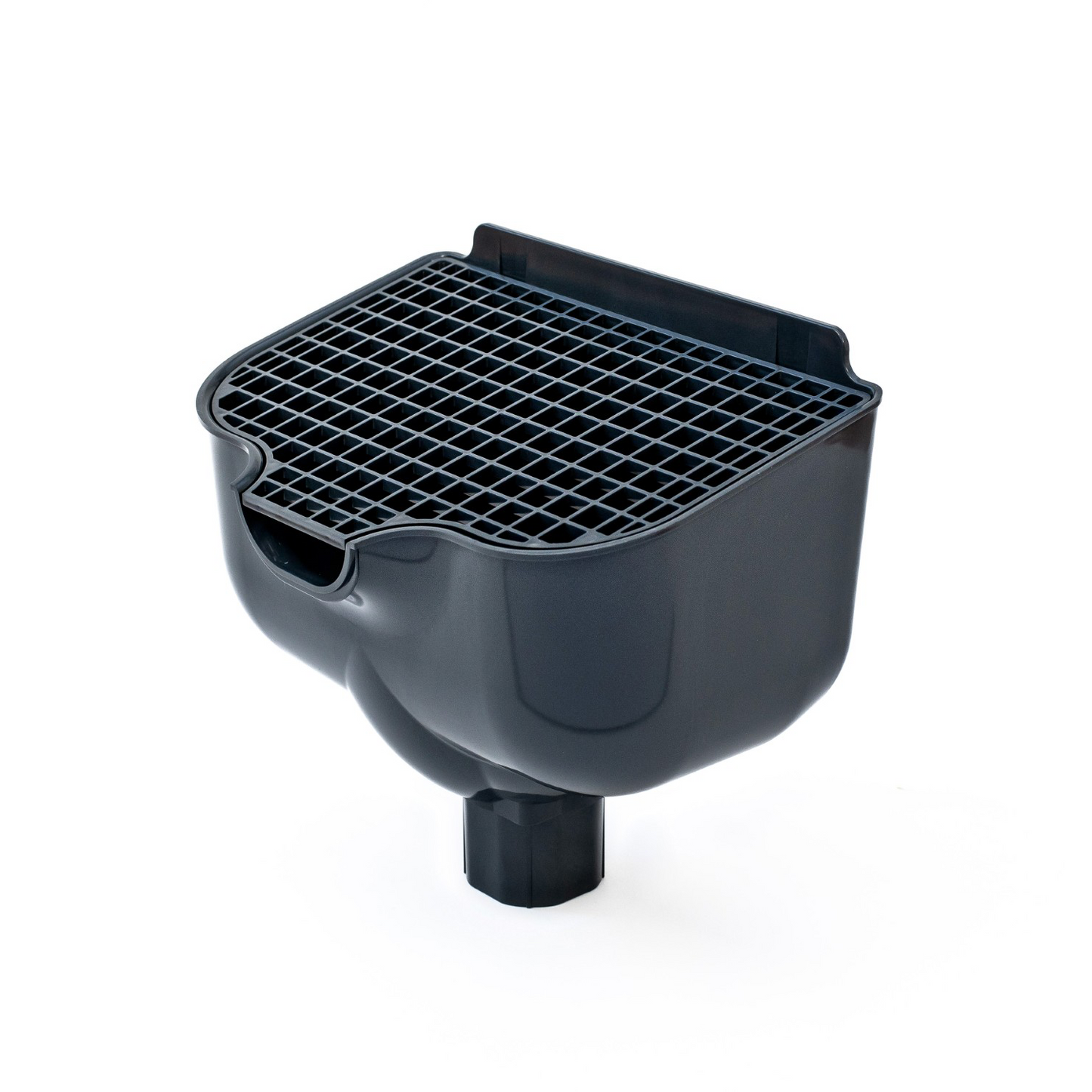 Proper Hopper Grey – Rainwater Hopper Head (65mm / 68mm) Roof-level rainwater hopper head, conductor head, leader head, or scupper box that's designed to maintain water flow under blockage, provide visible overflow warning, and protect the building from sustained hidden water damage.